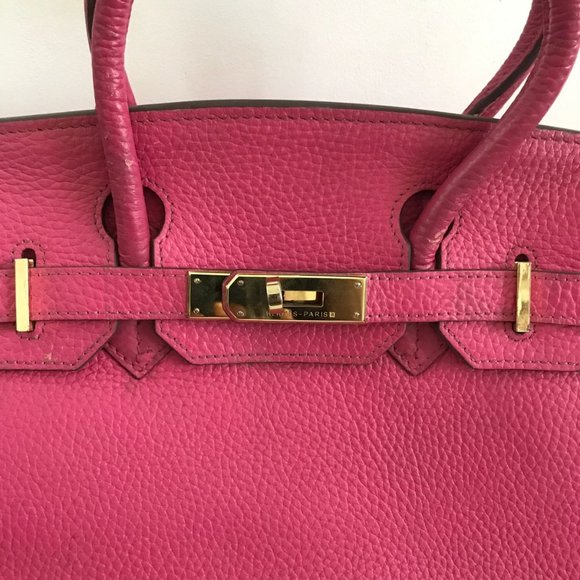Hermes Birkin Handbag Rose Pourpre Togo With Gold Hardware 32 Pink - Picture 7 of 12